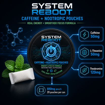 Caffeine + Nootropic Pouches by System Reboot - formula breakdown