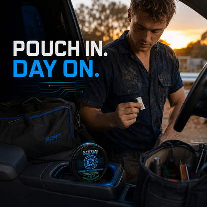 Caffeine + Nootropic Pouches by System Reboot - tradie ute morning