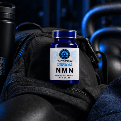 NMN 500mg Capsules by System Reboot - lifestyle gym bag