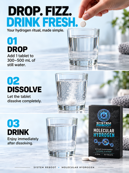 How to use: drop, dissolve, drink