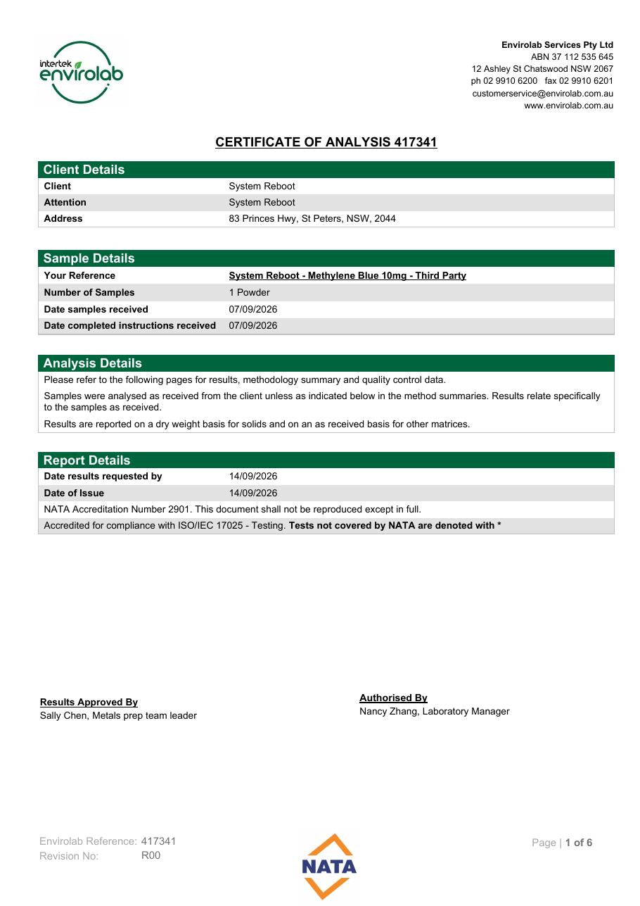 Lab test report